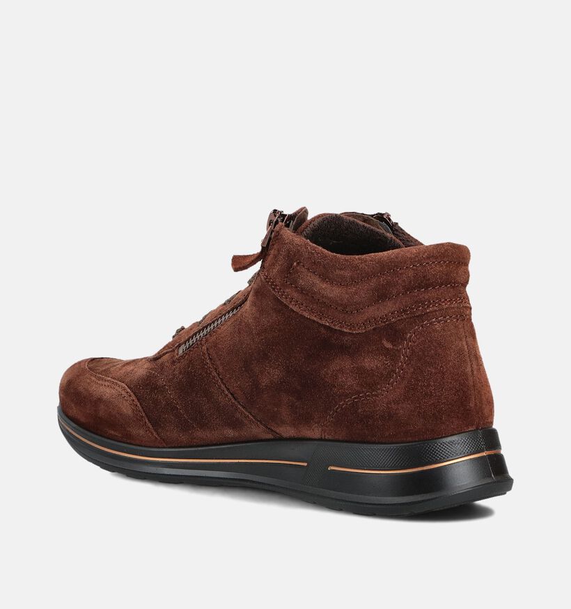 Ara Donkerbruine Hoge Sneakers Breed voor dames (362471) - geschikt voor steunzolen