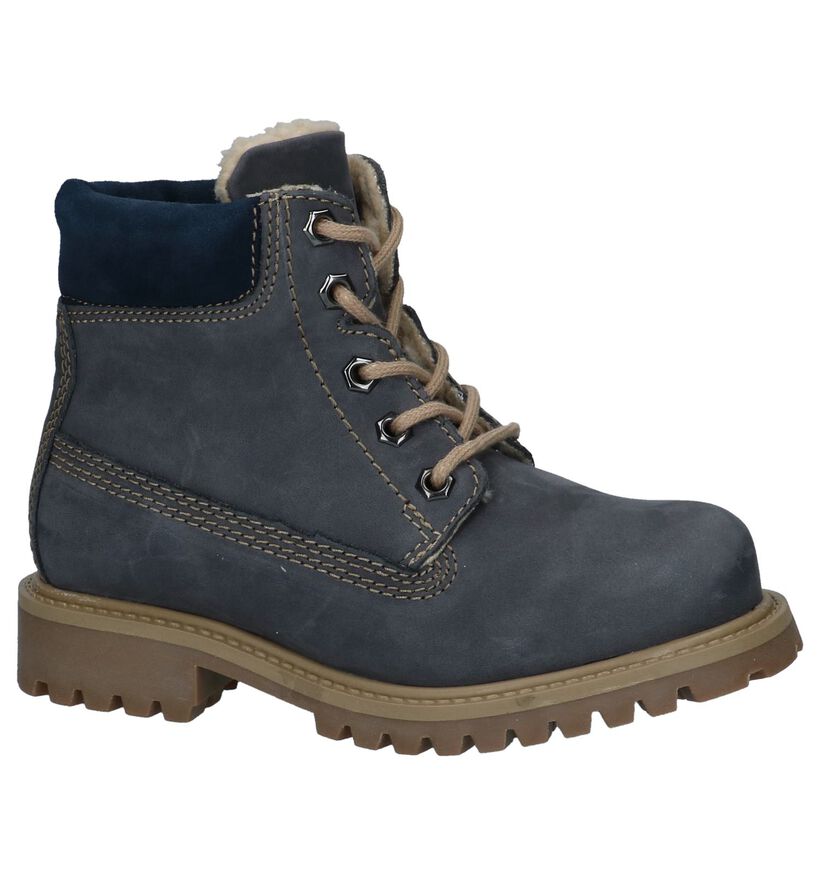 Dazzle Donkerblauwe Veterboots in nubuck (223856)