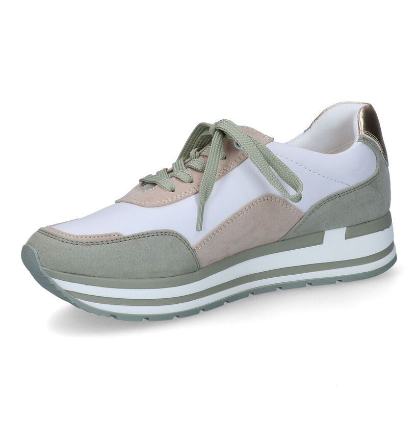 Marco Tozzi Wit/Beige Veterschoenen in kunstleer (302966)