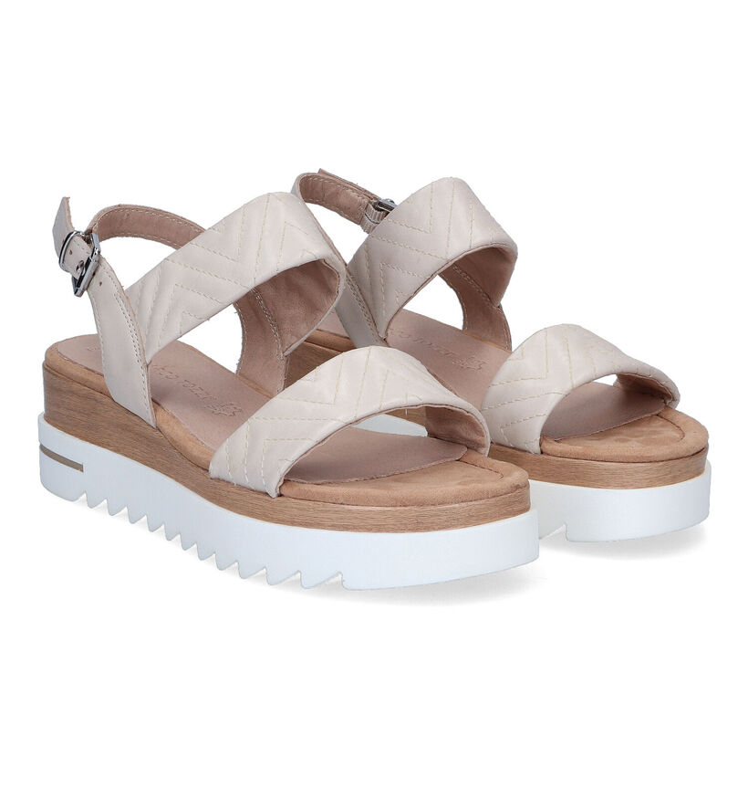 Marco Tozzi Beige Sandalen in leer (307640)