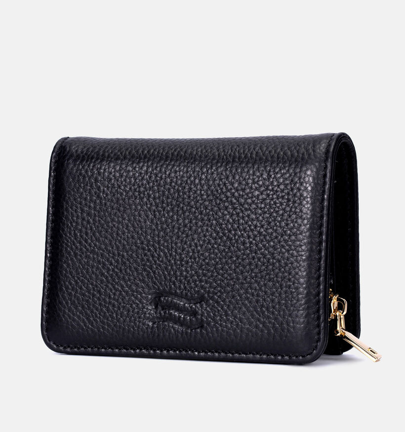 Crinkles Porte-monnaie zippé en Noir pour femmes (365768)