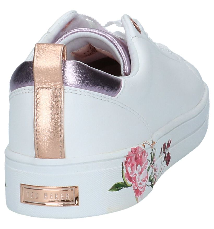 Ted Baker Giellip Witte Sneaker met Bloemenprint, Wit, pdp