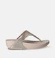 FitFlop Lulu Leather Toepost Gouden Teenslippers voor dames (353819)