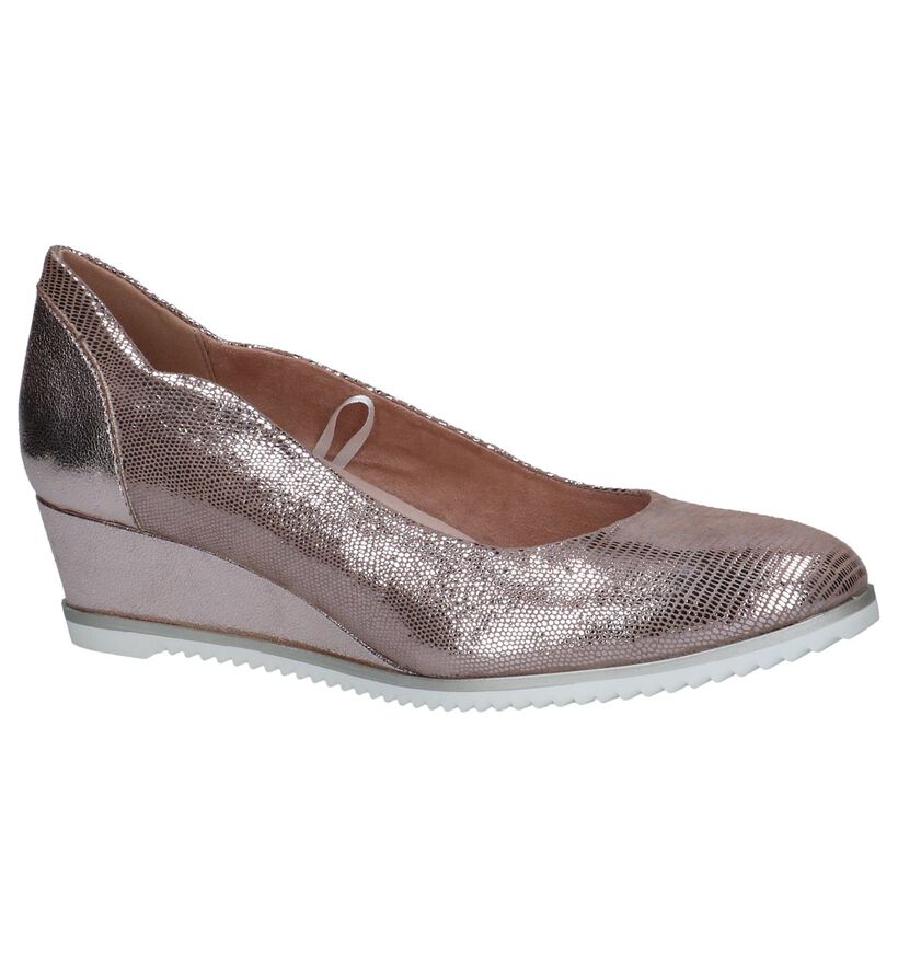 Tamaris Metallic Roze Pumps met Sleehak in nubuck (244262)