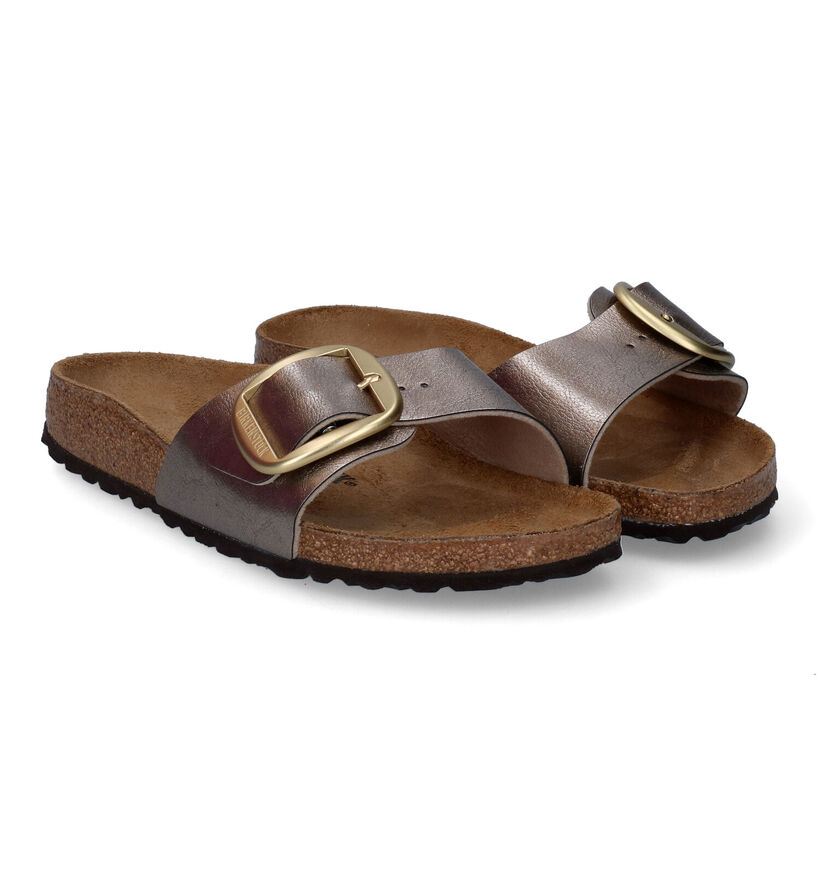 Birkenstock Madrid Birko-Flor Zwarte Slippers voor dames (338048)