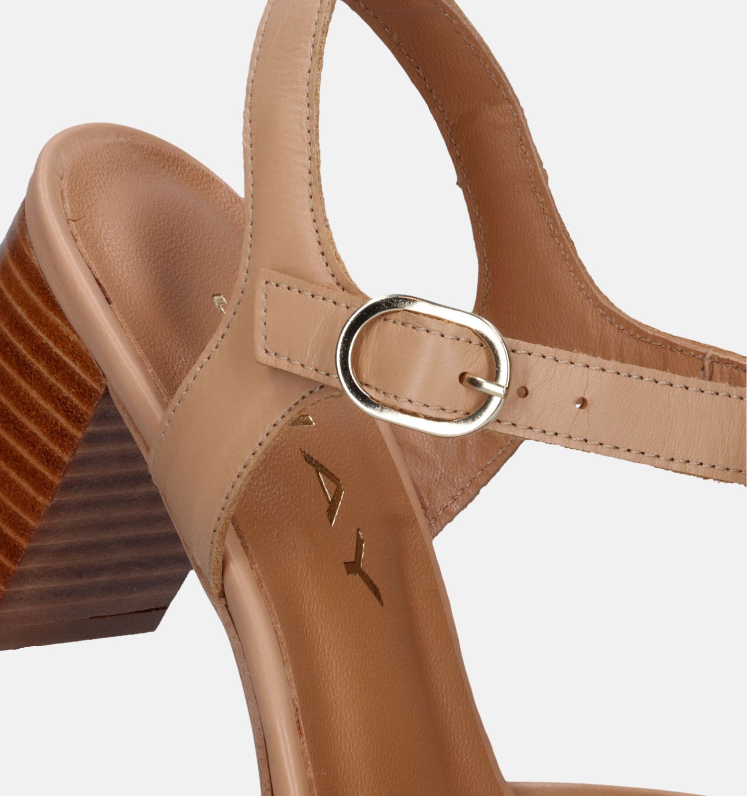JHay Bruine Sandalen Met Hak Dames Sandalen Online op TORFS.BE
