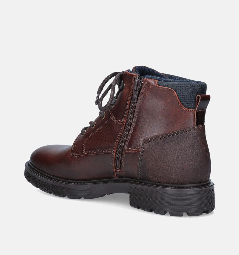 Poelman Ampoe Bruine Hoge Schoenen voor jongens, heren (358645) - geschikt voor steunzolen