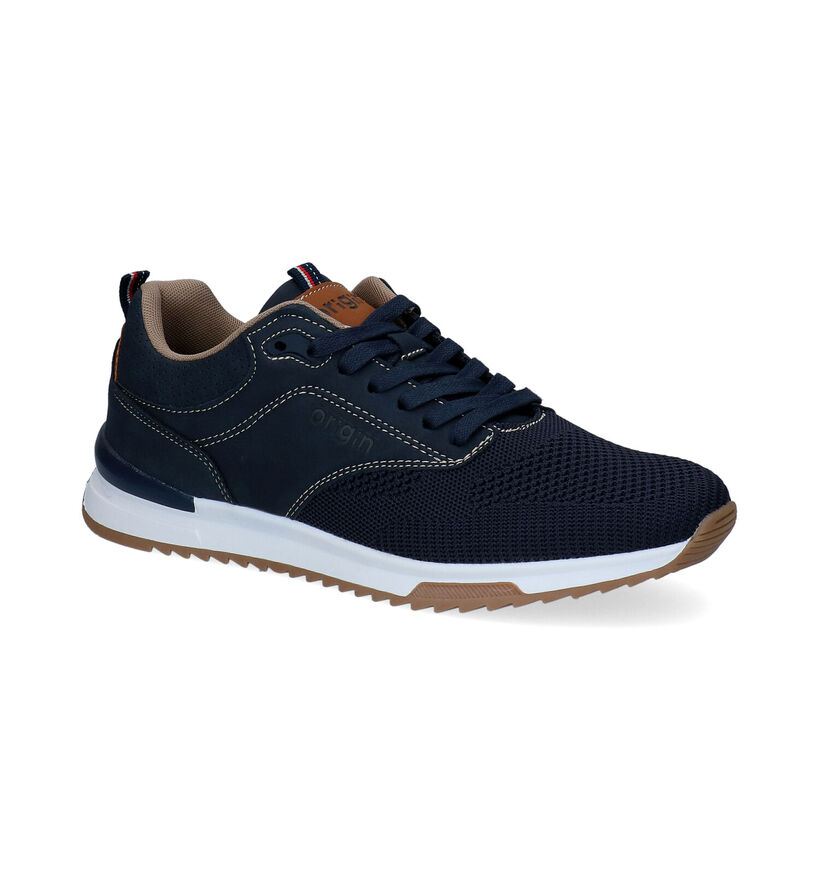 Origin Blauwe Veterschoenen in kunstleer (298350)