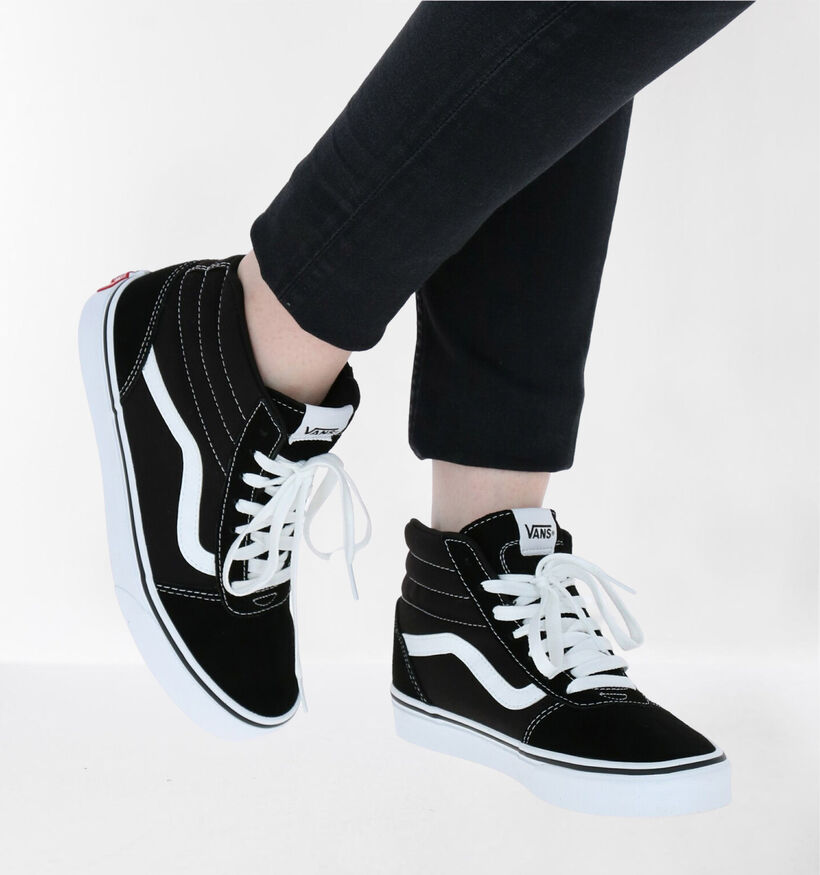 Vans Ward Hi Zwarte Sneakers in leer (277706)