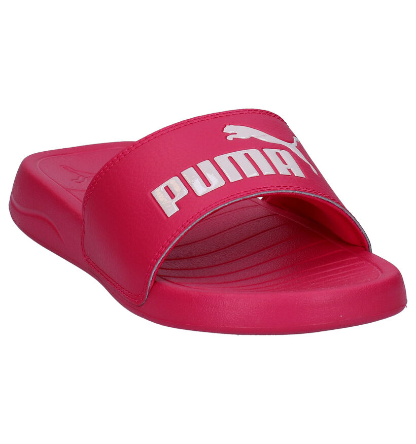 Puma Popcat Claquettes de piscine en Fuchsia en simili cuir (294688)