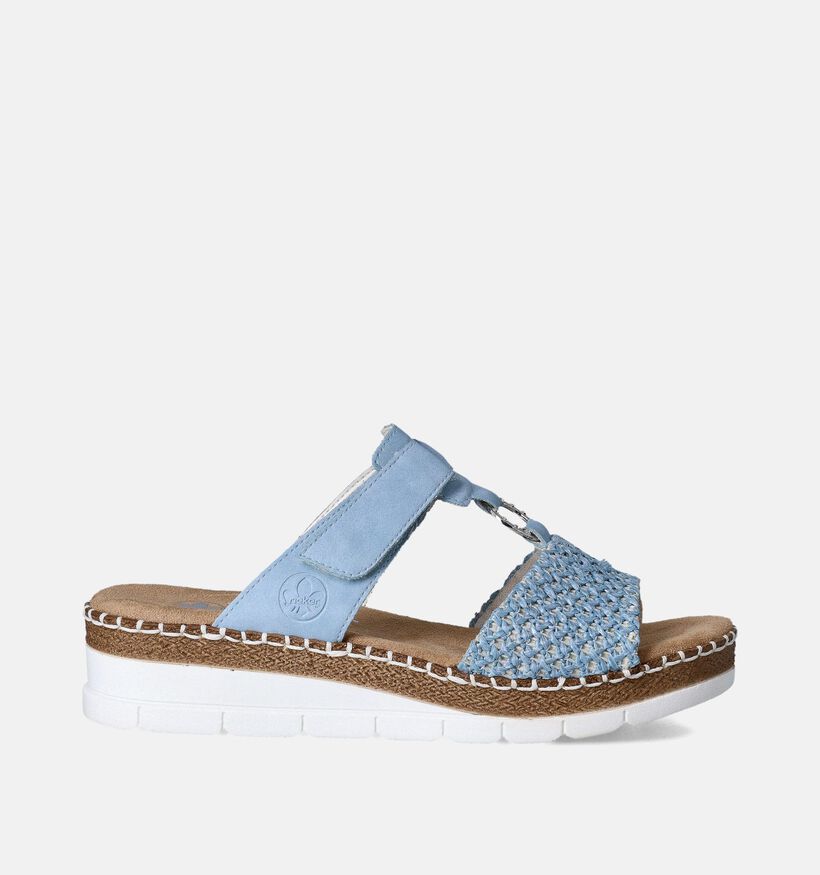 Rieker Blauwe Slippers met Sleehak voor dames (354926)