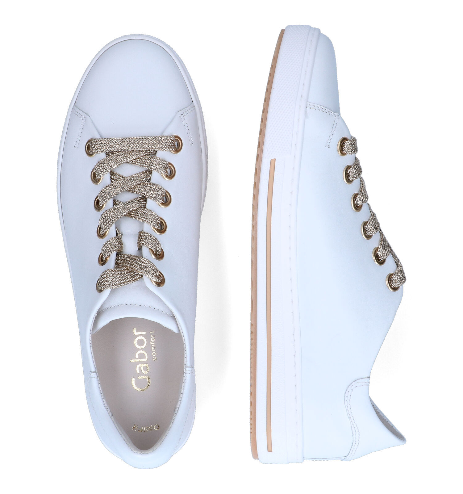 Gabor OptiFit Witte Veterschoenen Dames Sneakers Online op TORFS.BE