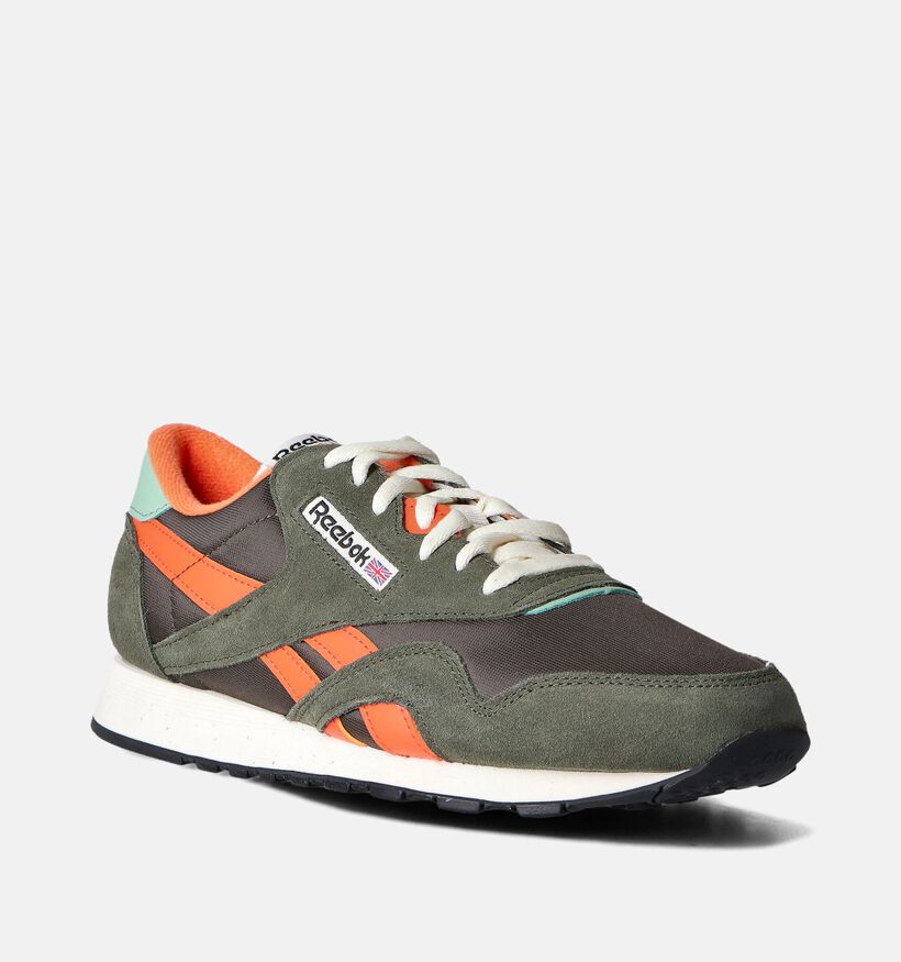 Reebok Classic Nylon Baskets en Vert Khaki pour hommes (351152)