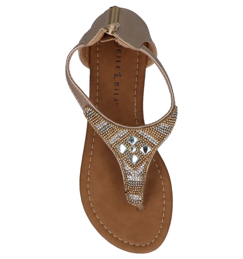 Milo & Mila Gouden Sandalen met Rits in kunstleer (217913)
