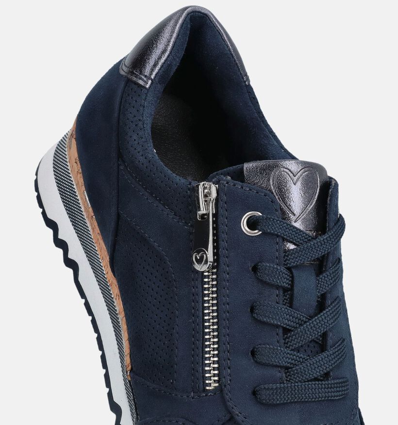 Marco Tozzi Chaussures &agrave; lacets en Bleu fonc&eacute; pour femmes (367948) - pour semelles orthop&eacute;diques