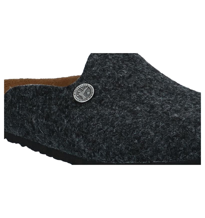 Birkenstock Amsterdam Pantoufles ouvertes en Gris foncé en textile (231580)