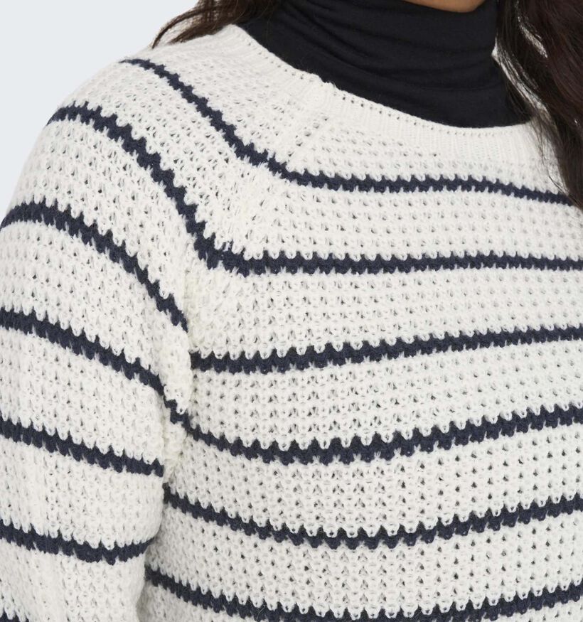 JDY Ellen Raglan Pull rayé en Blanc pour femmes (335800)