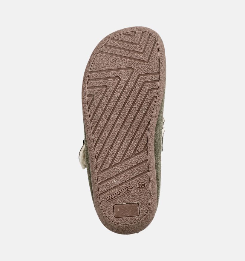 Milo & Mila Pantoufles en Vert kaki pour filles, gar&ccedil;ons (381139) - pour semelles orthop&eacute;diques