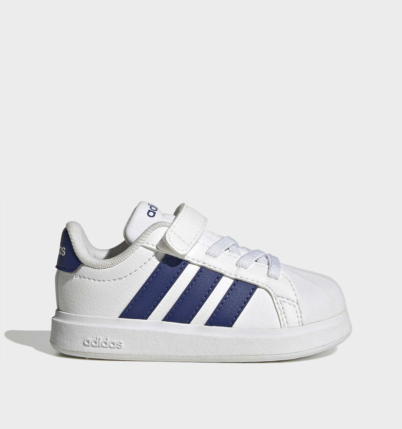 adidas Streettalk Witte/Donkerblauwe Sneakers voor jongens (380611) - geschikt voor steunzolen