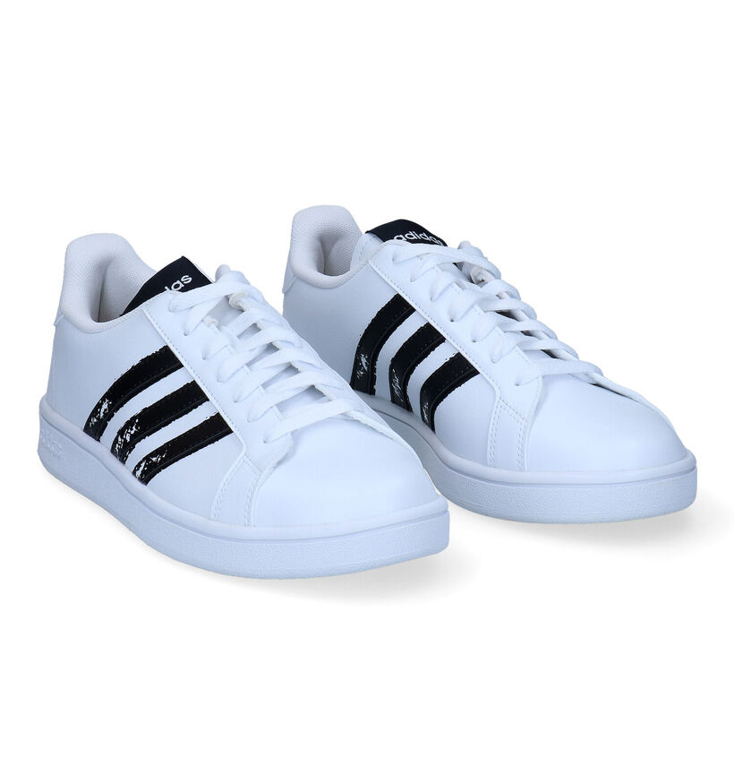 adidas Grand Court Witte Sneakers in kunstleer (301601)