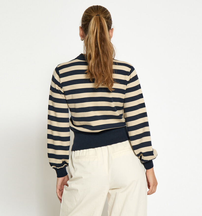 Minus Aliana Pull en Bleu/Beige pour femmes (361728)