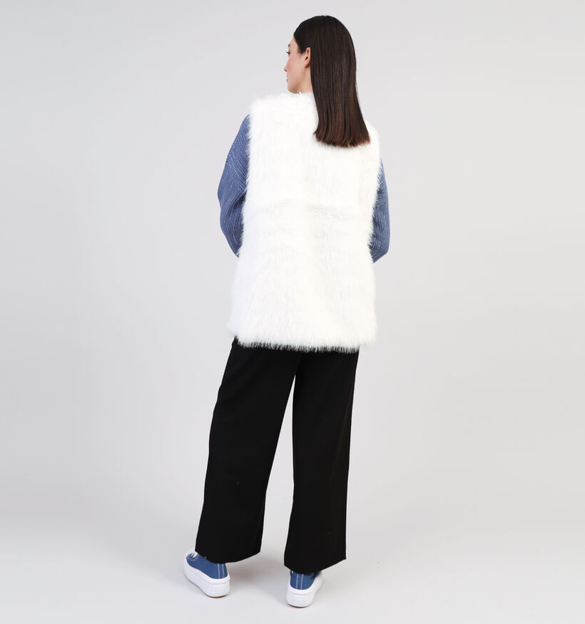 Dolce C. Witte Fluffy Bodywarmer voor dames (358487)