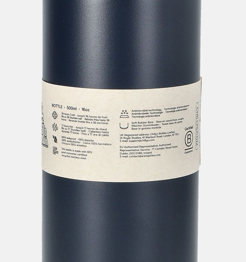 Chilly's Series 3 Donkerblauwe Drinkfles 500ml voor dames, heren (383685)