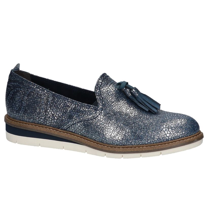 Blauwe Metallic Loafers Tamaris TOUCH it in leer (214196)