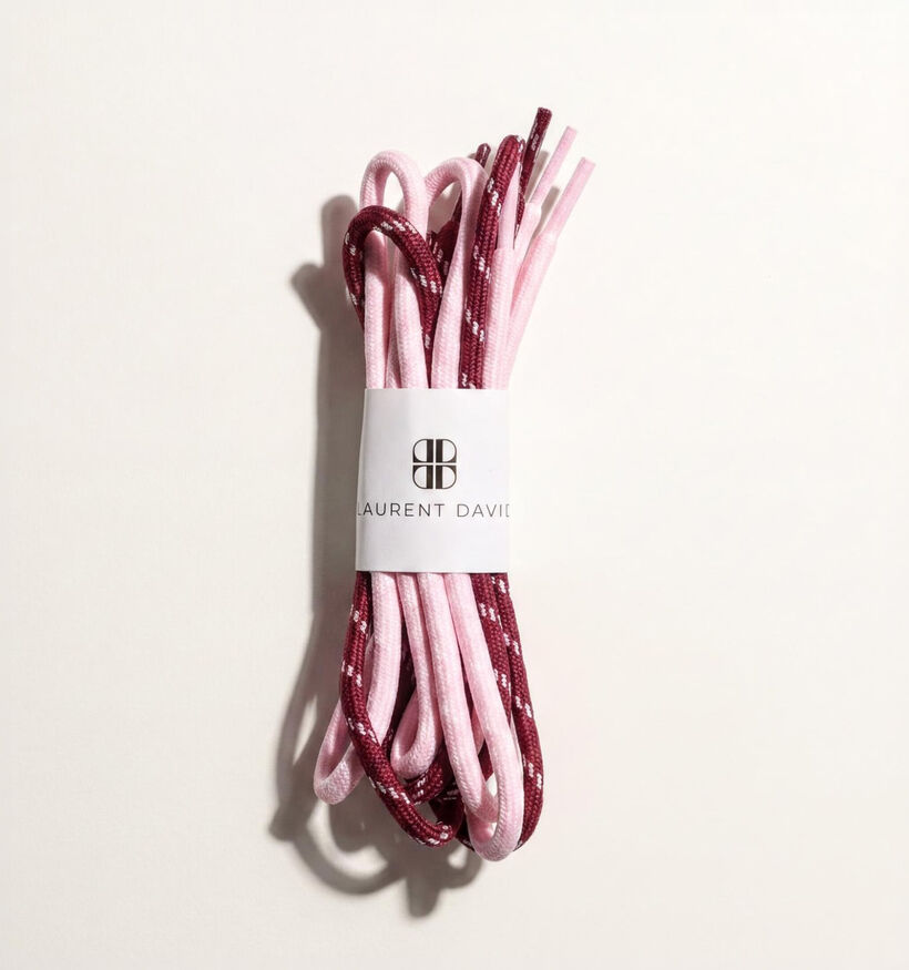 Laurent David Roze/Bordeaux Veters (2 Paar) voor dames, meisjes (381816)