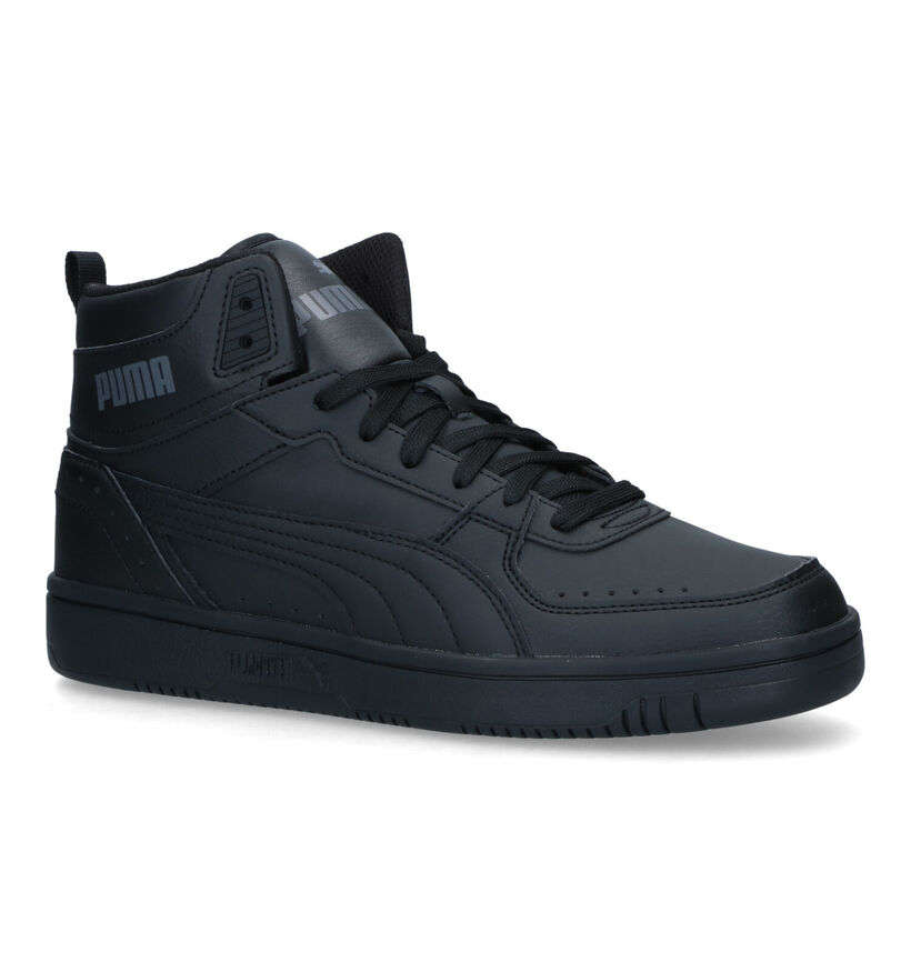Puma Rebound Joy Zwarte Hoge Sneakers in kunstleer (318675)