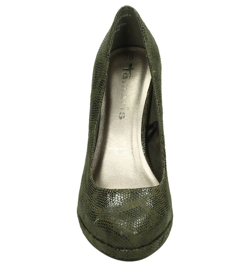 Tamaris Escarpins classique en Vert olive en textile (202562)