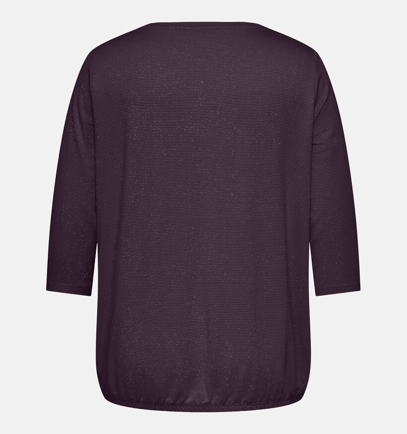 ONLY Carmakoma Glitter Bordeaux T-shirt voor dames (381924)