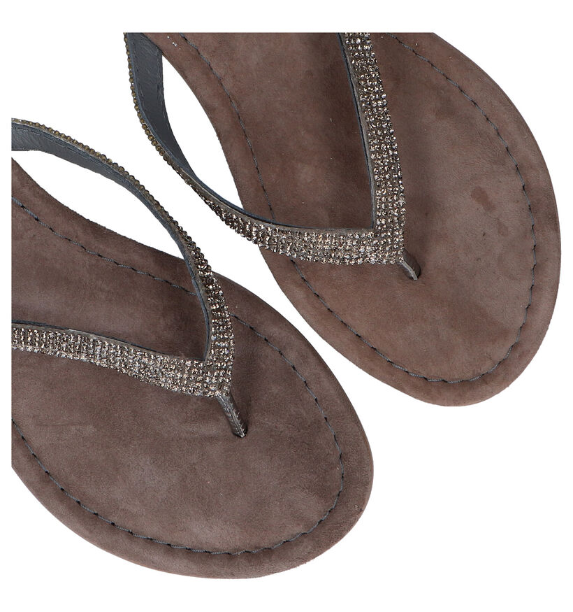 Marco Tozzi Tongs en Gris fonc&eacute; en textile (289596)