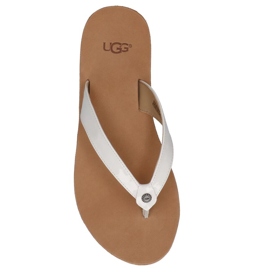 UGG Tongs en Blanc en cuir (210300)