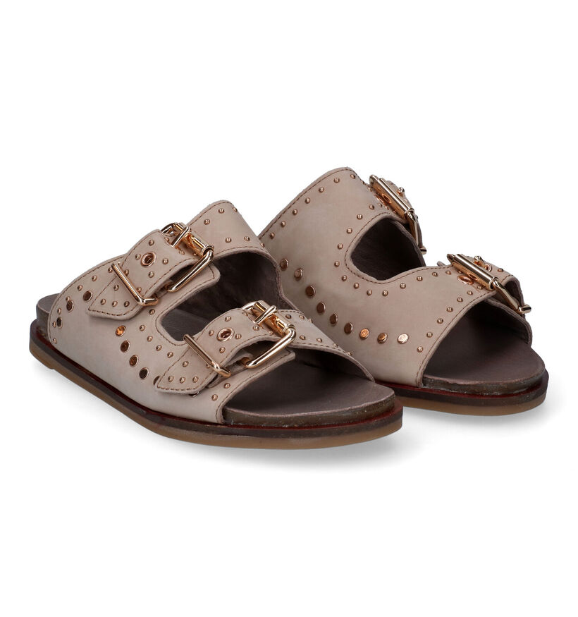 Poelman Taupe Slippers voor dames (310317)