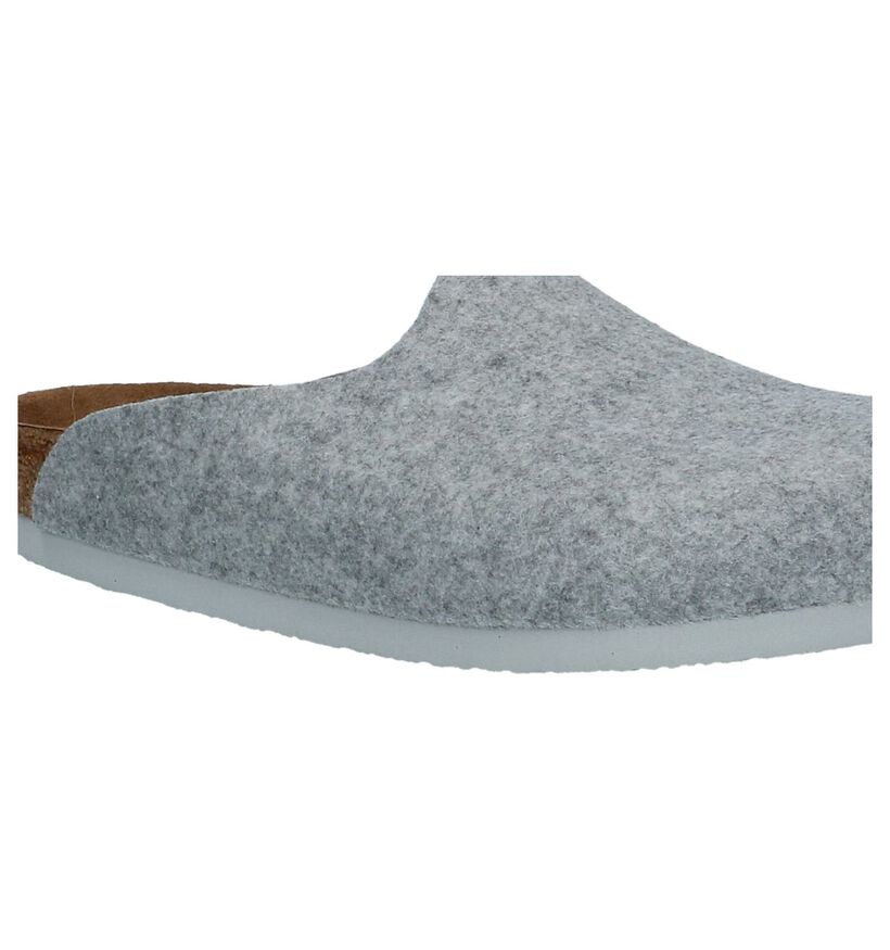 Birkenstock Amsterdam Pantoufles ouvertes en Gris clair en textile (231566)