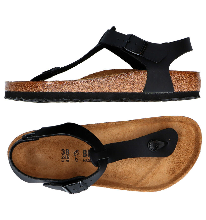 Birkenstock Kairo Sandales en Noir en simili cuir (286430)