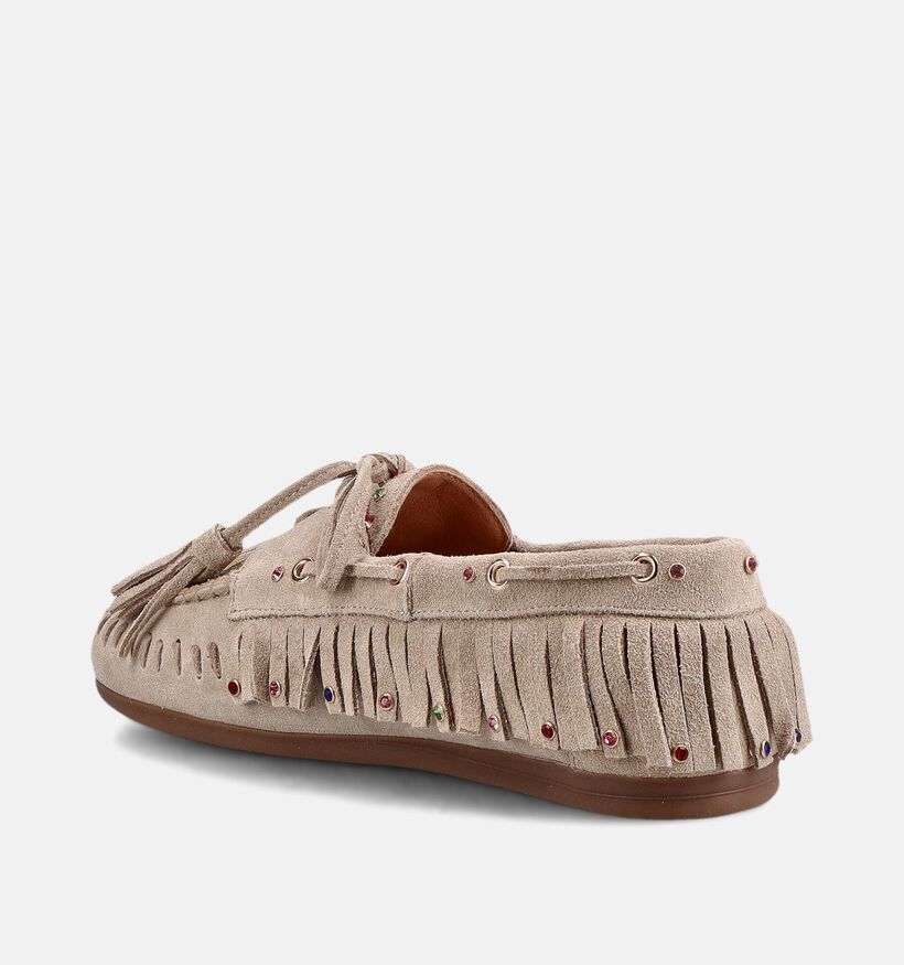 Poelman Donkerbeige Bootschoenen voor dames (384299)
