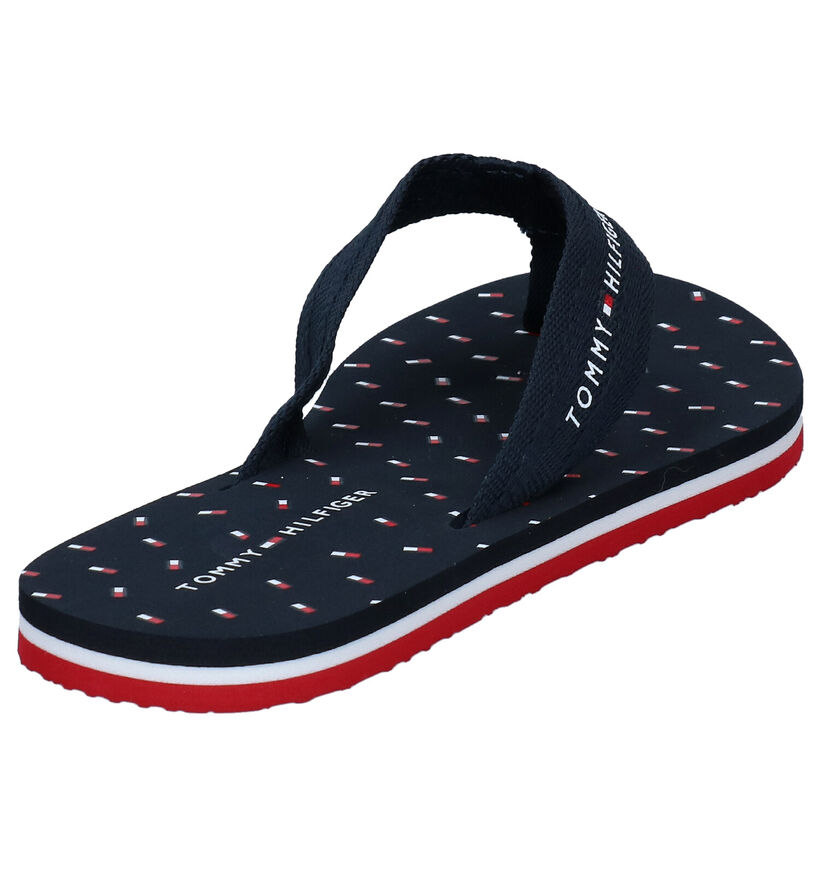 Tommy Hilfiger Mini Flags Blauwe Teenslippers in stof (285259)