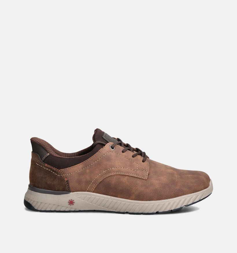 Relife Chaussures plates en Cognac pour hommes (363043) - pour semelles orthopédiques
