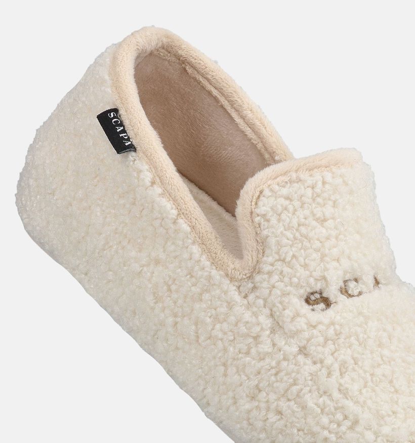 Scapa Ecru Teddy Pantoffels voor dames (380852) - geschikt voor steunzolen