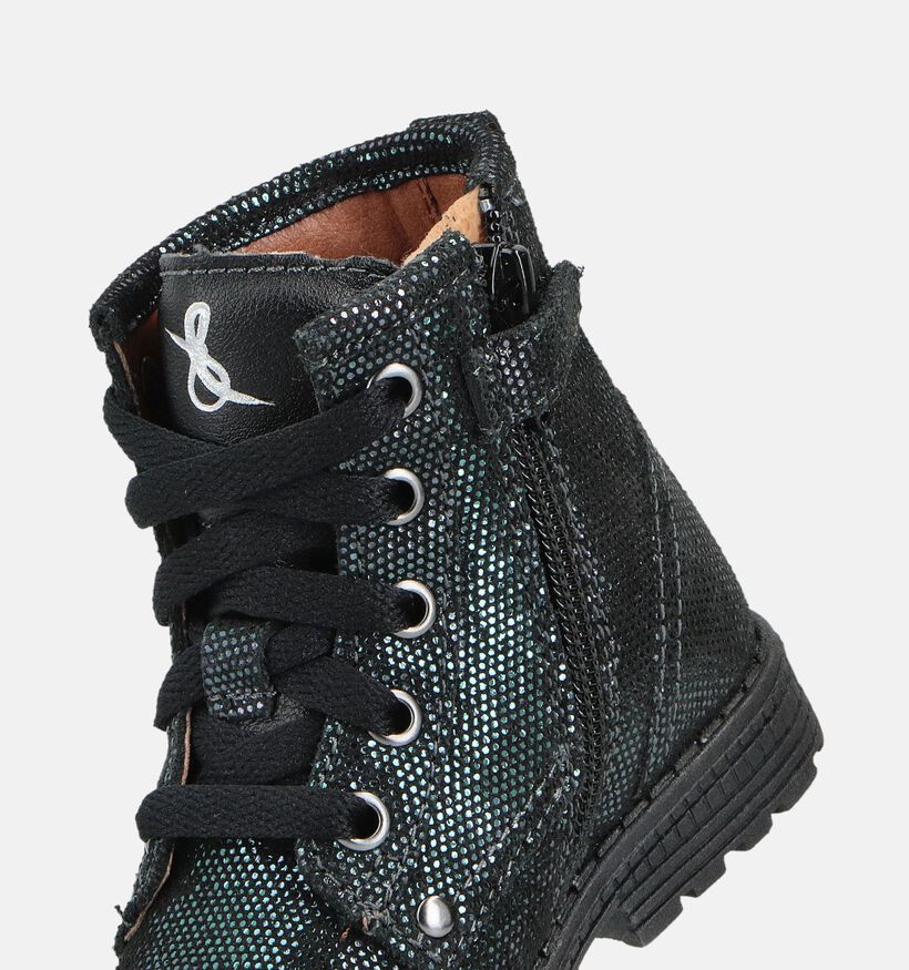 Milo & Mila Blauwe Veterboots voor meisjes (363207) - geschikt voor steunzolen