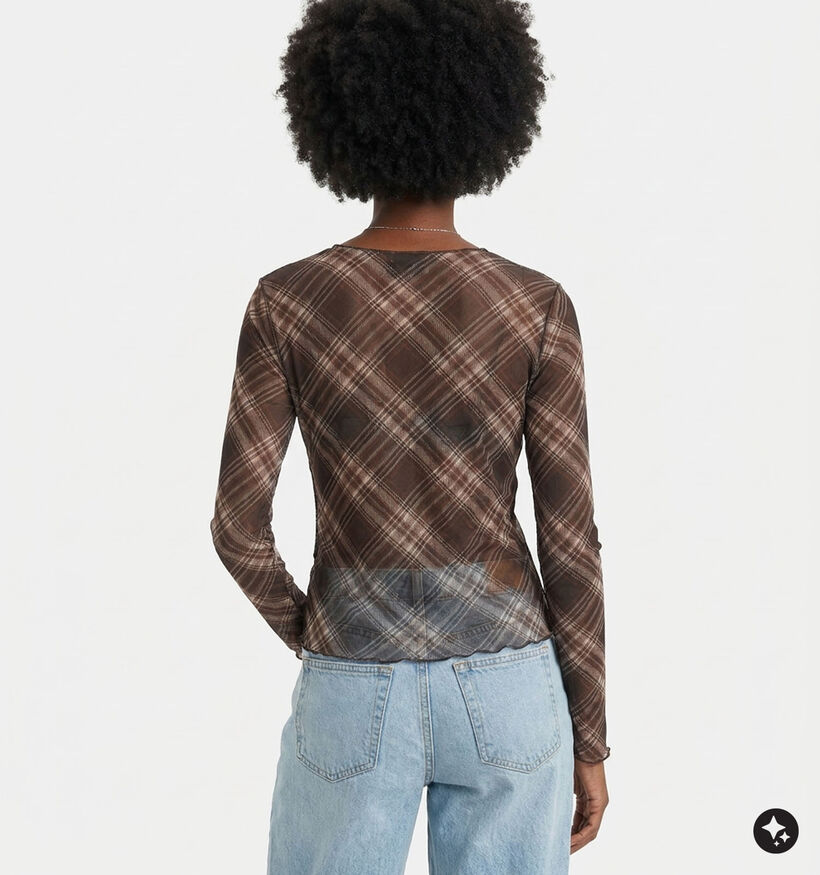Desires Tilly Mesh Bruine Top voor dames (379176)