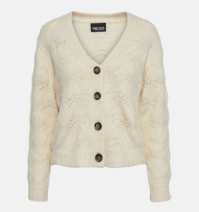 Pieces Bibbi Ecru Cardigan Met Knopen voor dames (332851)