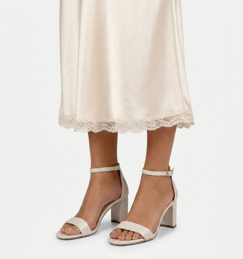 Laurent David Nappa Ghiaccio Ecru Sandalen met Bandje voor dames (374161)