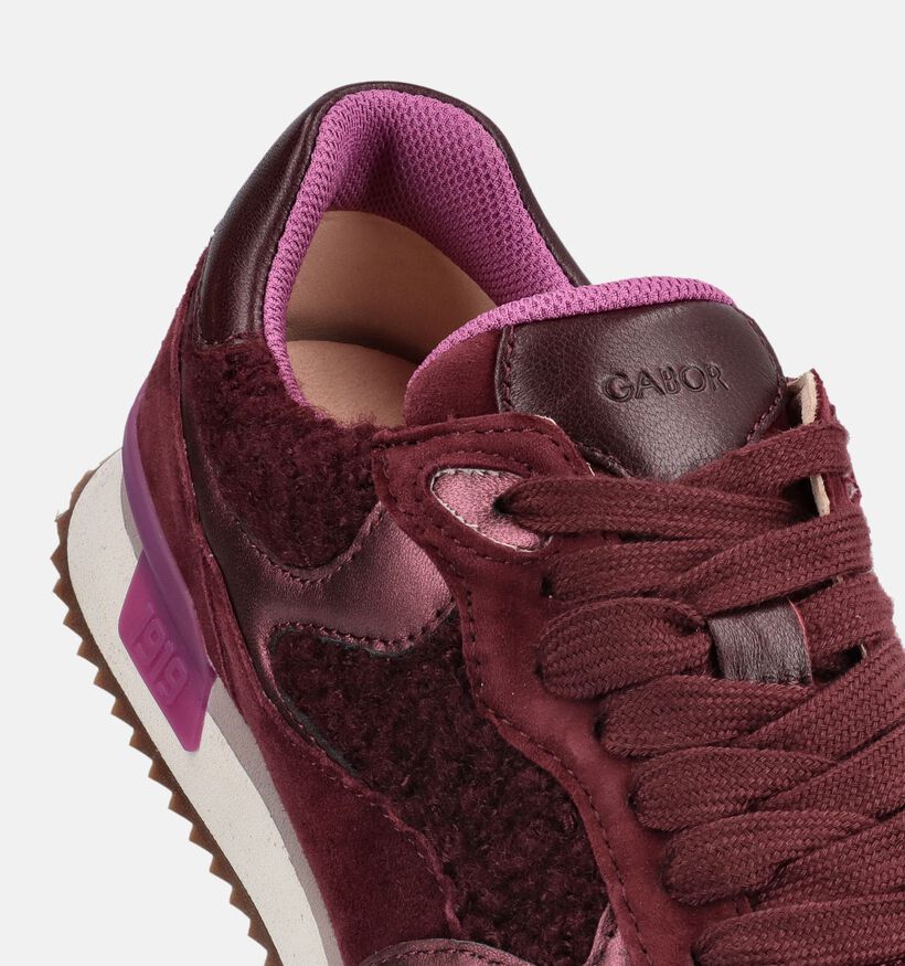 Gabor Bordeaux Sneakers voor dames (376971) - geschikt voor steunzolen