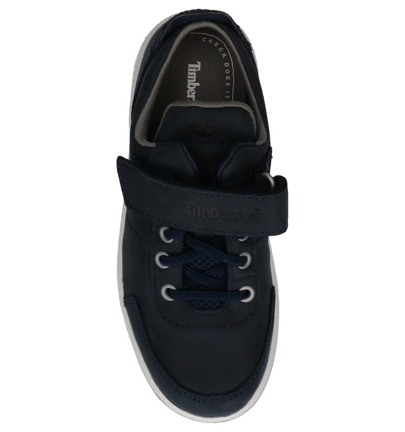 Timberland Court Side Oxford Chaussures à Velcro en Bleu en cuir (212183)