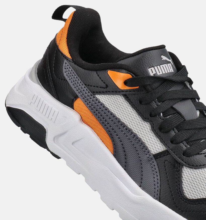 Puma Trinity 2 LT Baskets en Noir/Orange pour gar&ccedil;ons (375564) - pour semelles orthop&eacute;diques