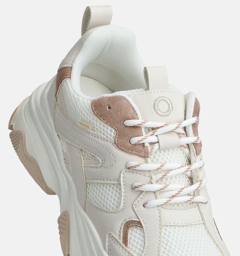 Posh by Poelman Ecru Veterschoenen voor dames (368757) - geschikt voor steunzolen