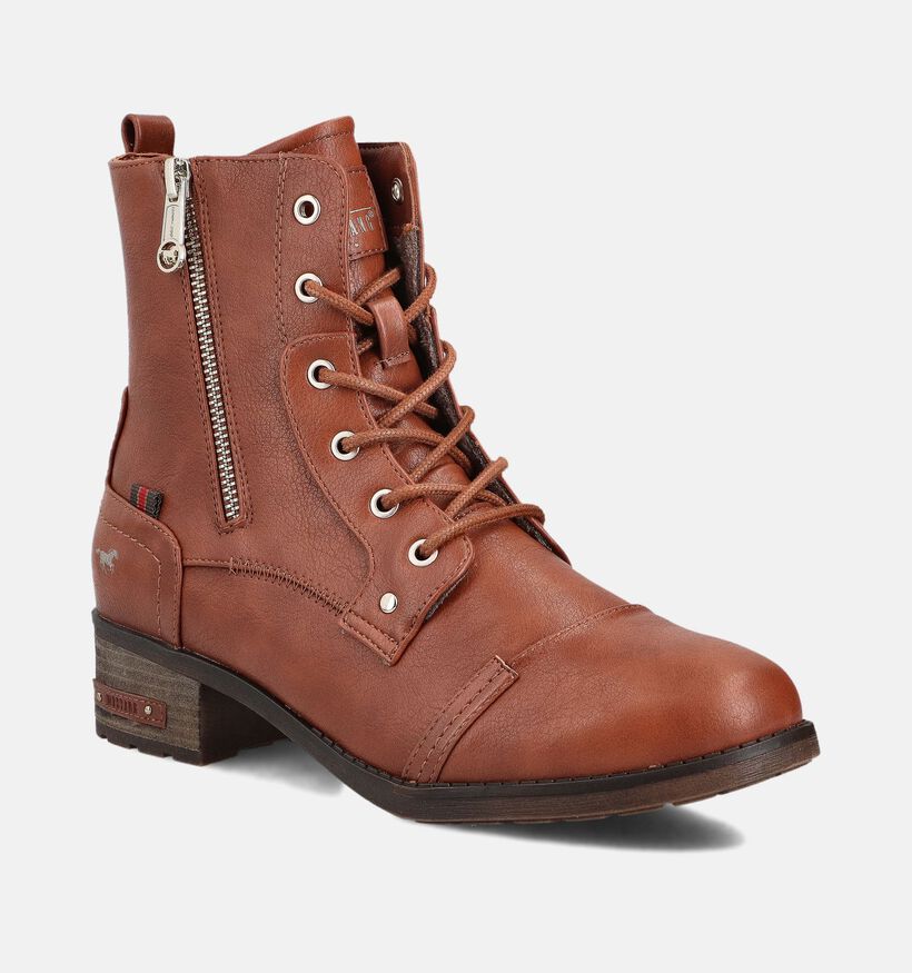 Mustang Boots à lacets en Cognac pour femmes (363702)